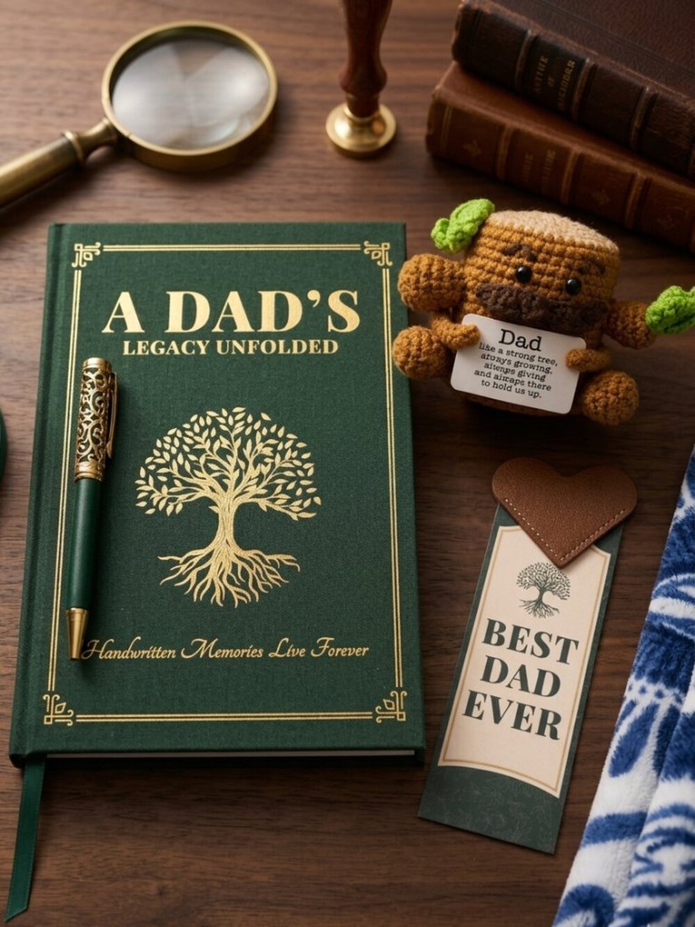 Personalized Father's Day Memory Book Keepsake Set | "Tell Me Your Story"